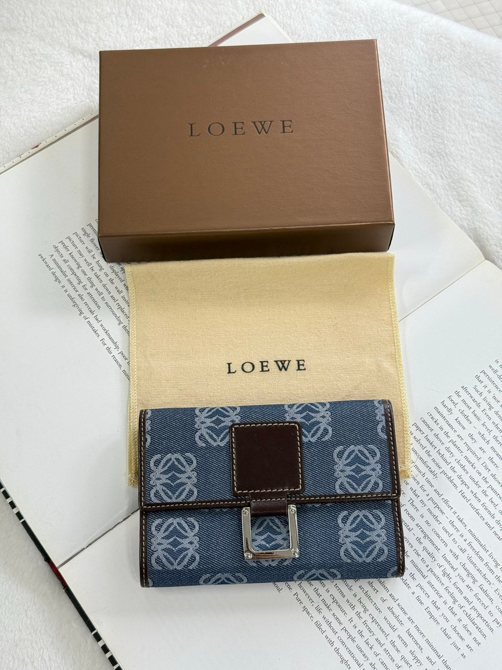 LOEWE Anagram Denim Bifold Wallet