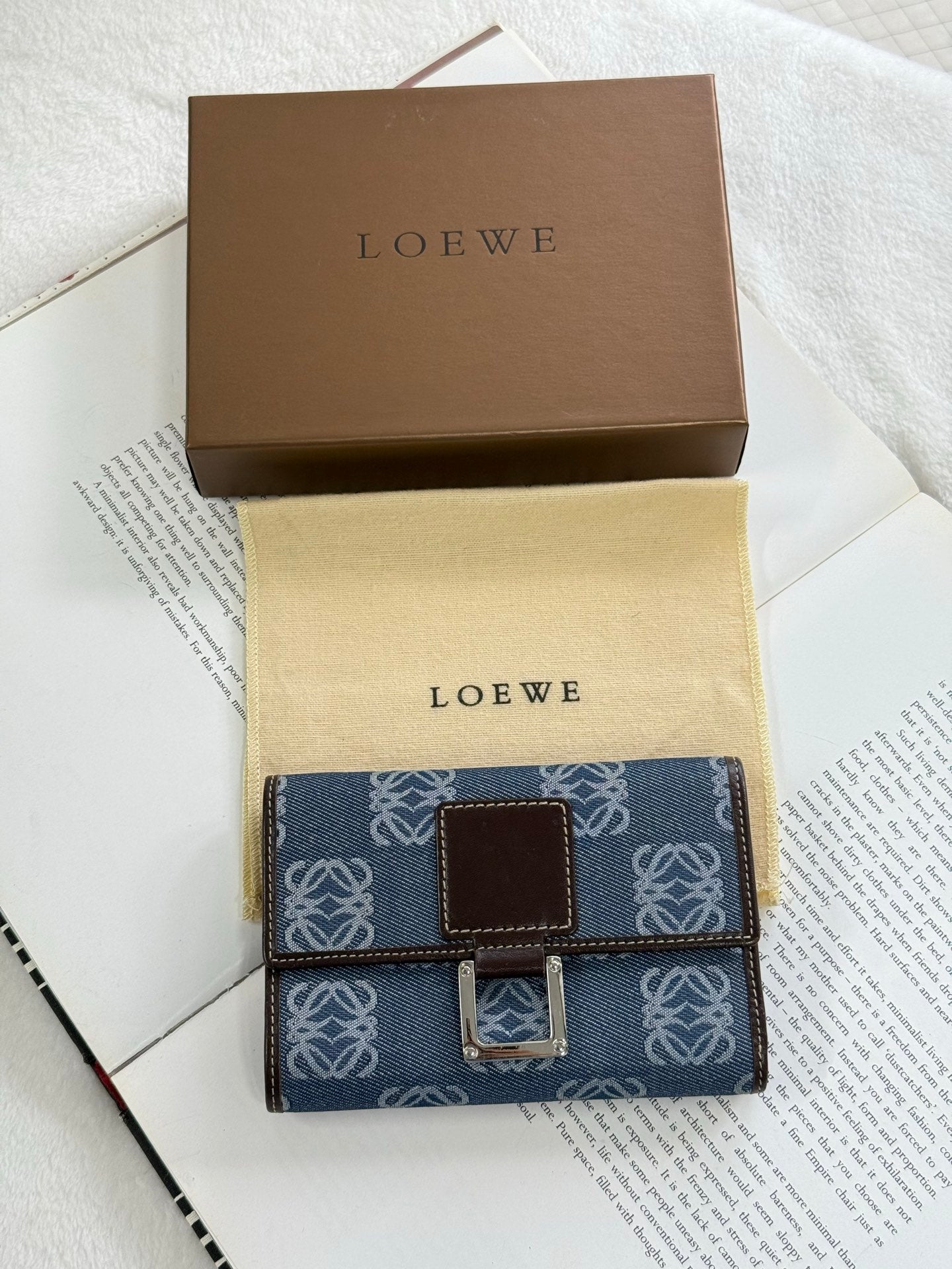 LOEWE Anagram Denim Bifold Wallet