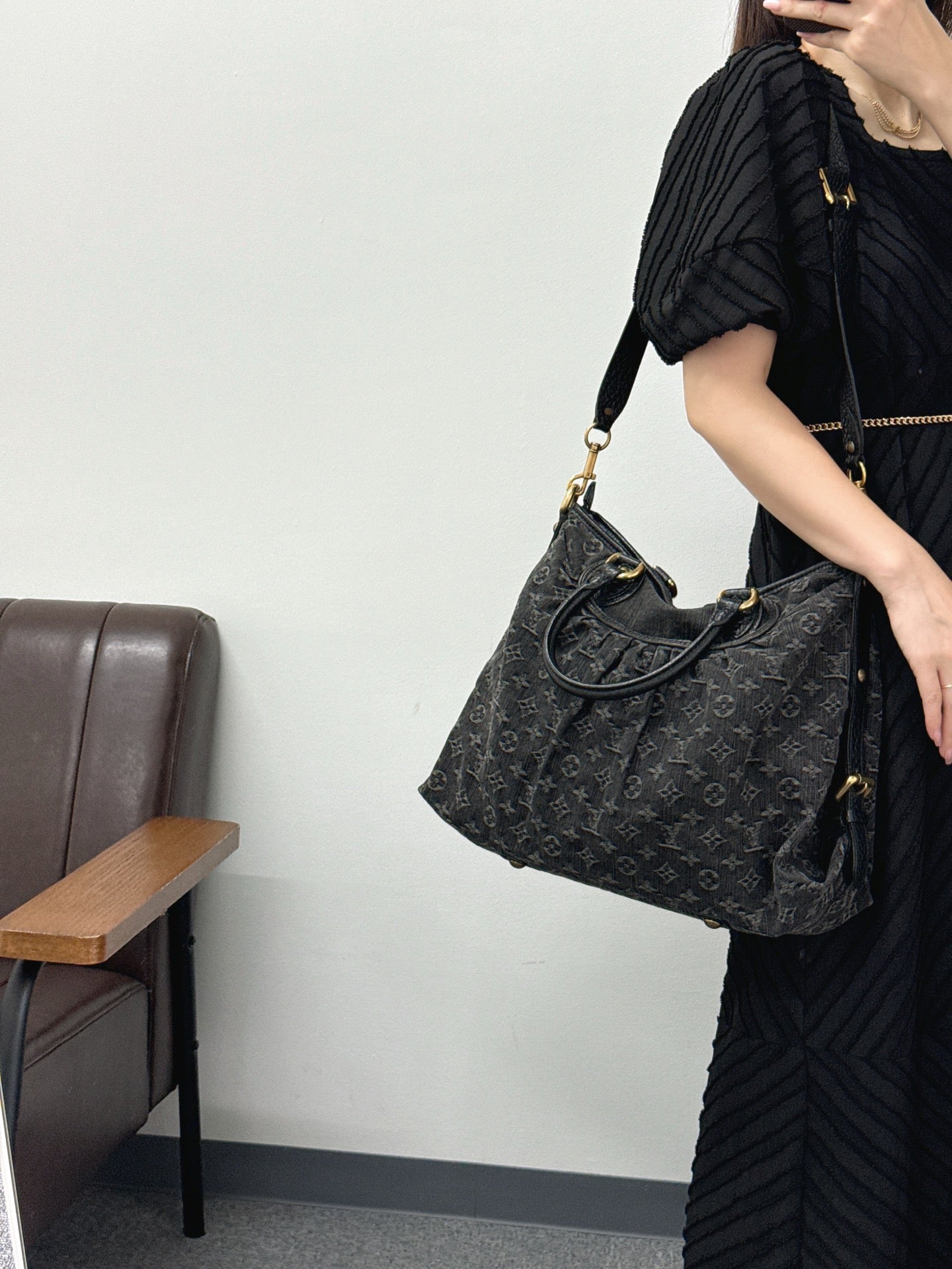 LOUIS VUITTON Denim Neo Cabby MM Shoulder bag Pre-loved