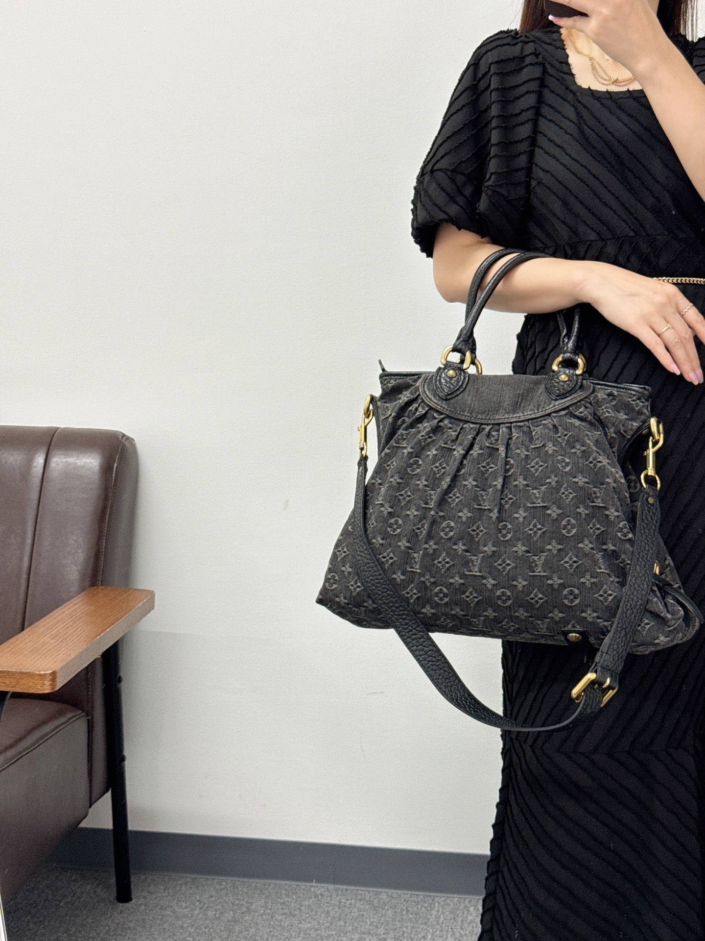 LOUIS VUITTON Denim Neo Cabby MM Shoulder bag Pre-loved