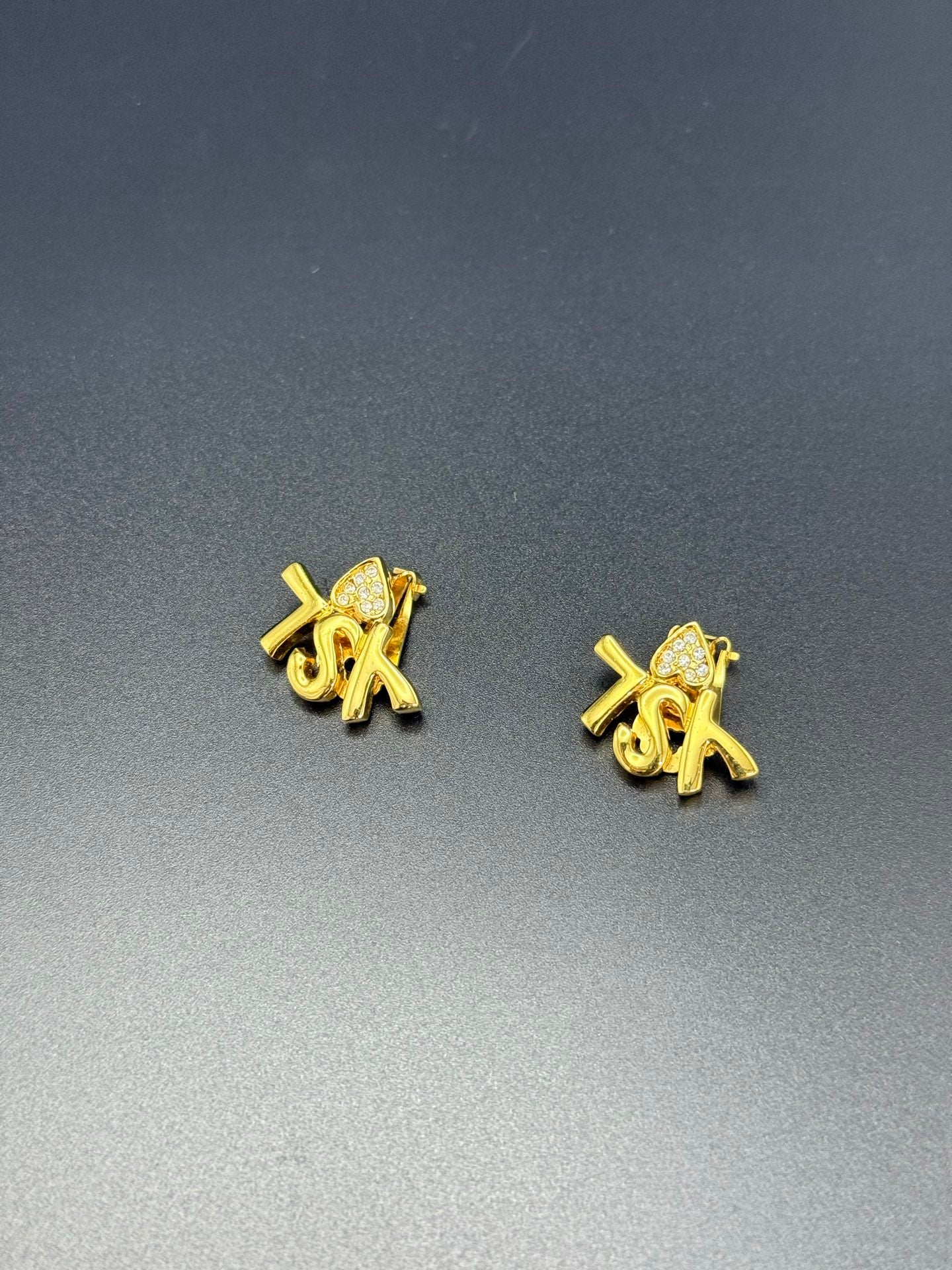 YSL Vintage Clip on Earrings Rhinestone