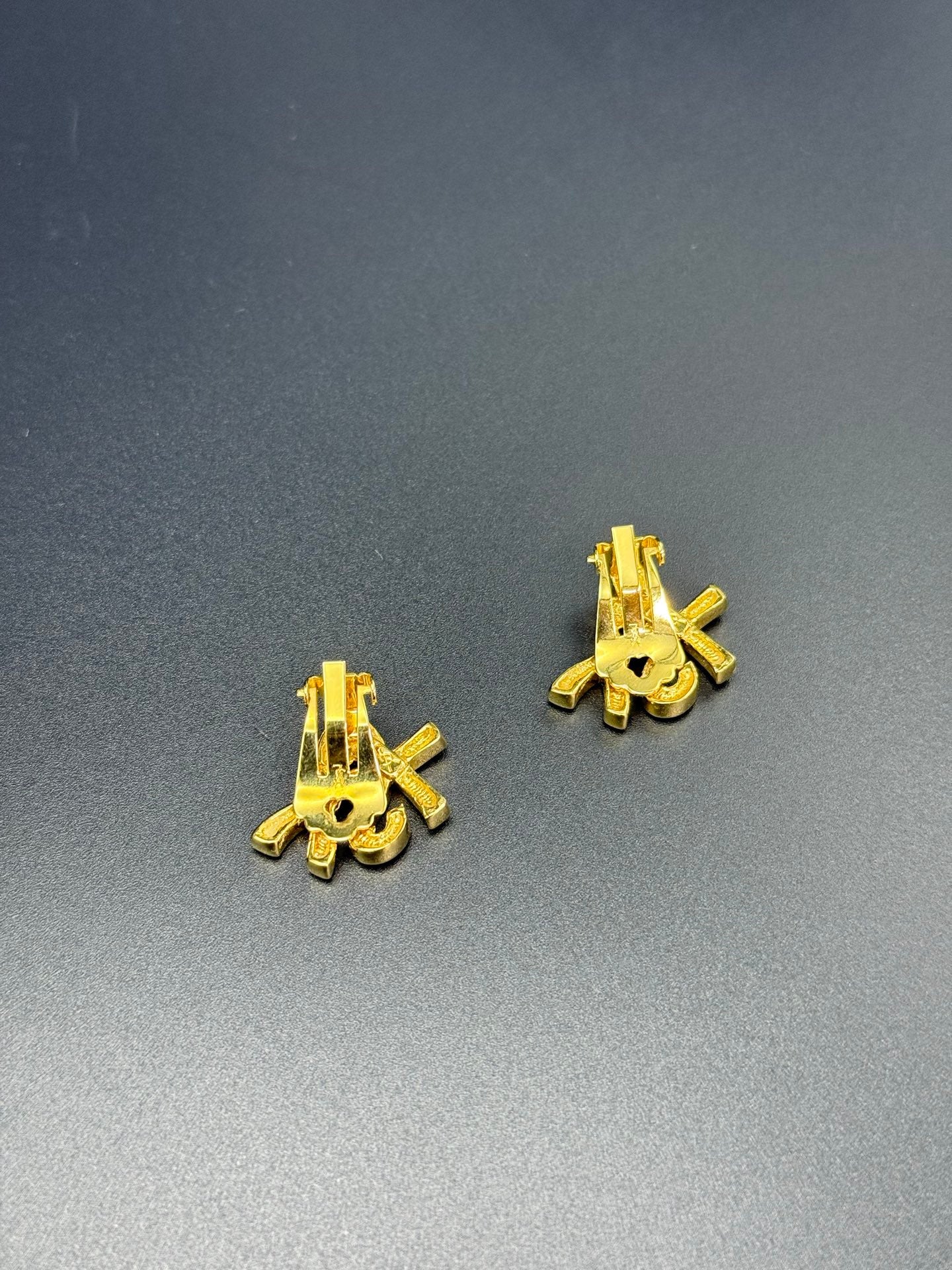 YSL Vintage Clip on Earrings Rhinestone