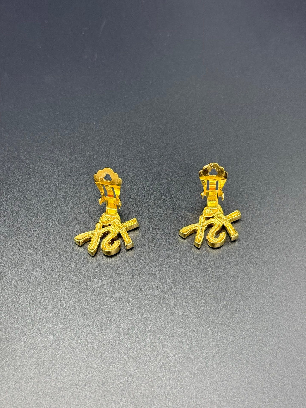 YSL Vintage Clip on Earrings Rhinestone