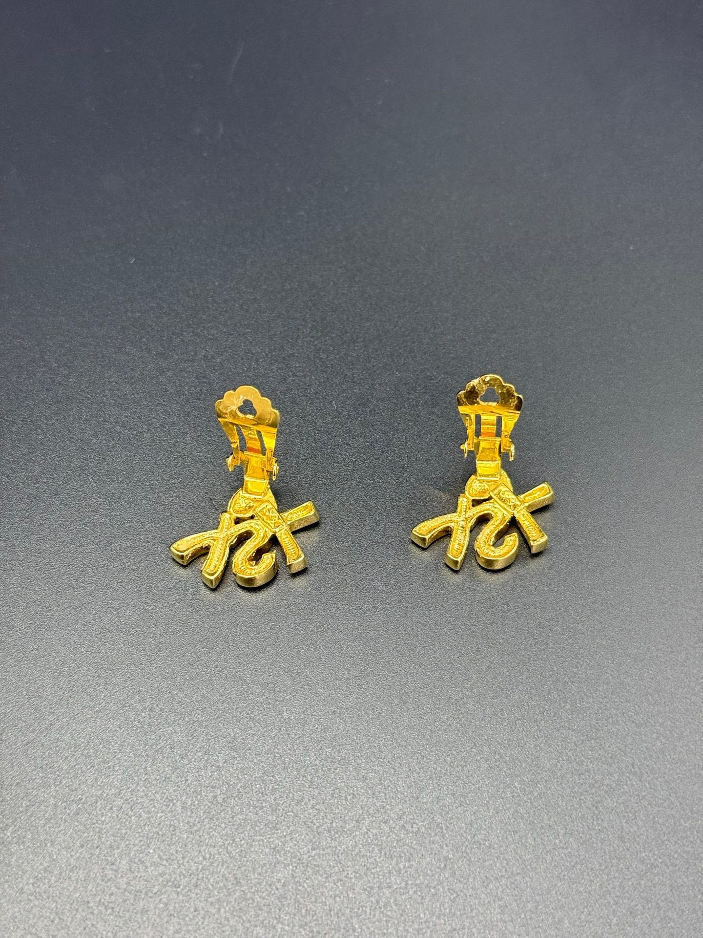 YSL Vintage Clip on Earrings Rhinestone