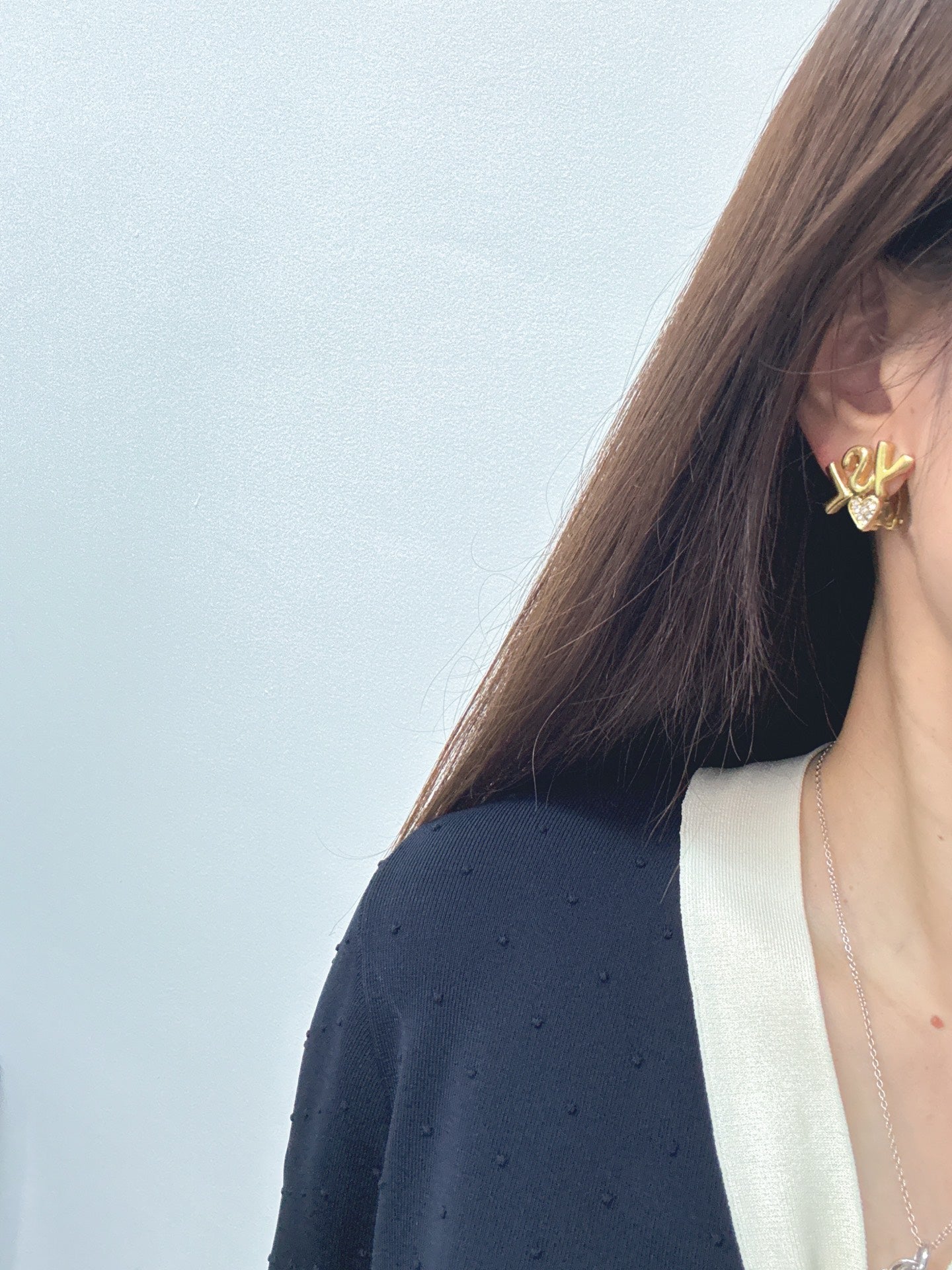 YSL Vintage Clip on Earrings Rhinestone