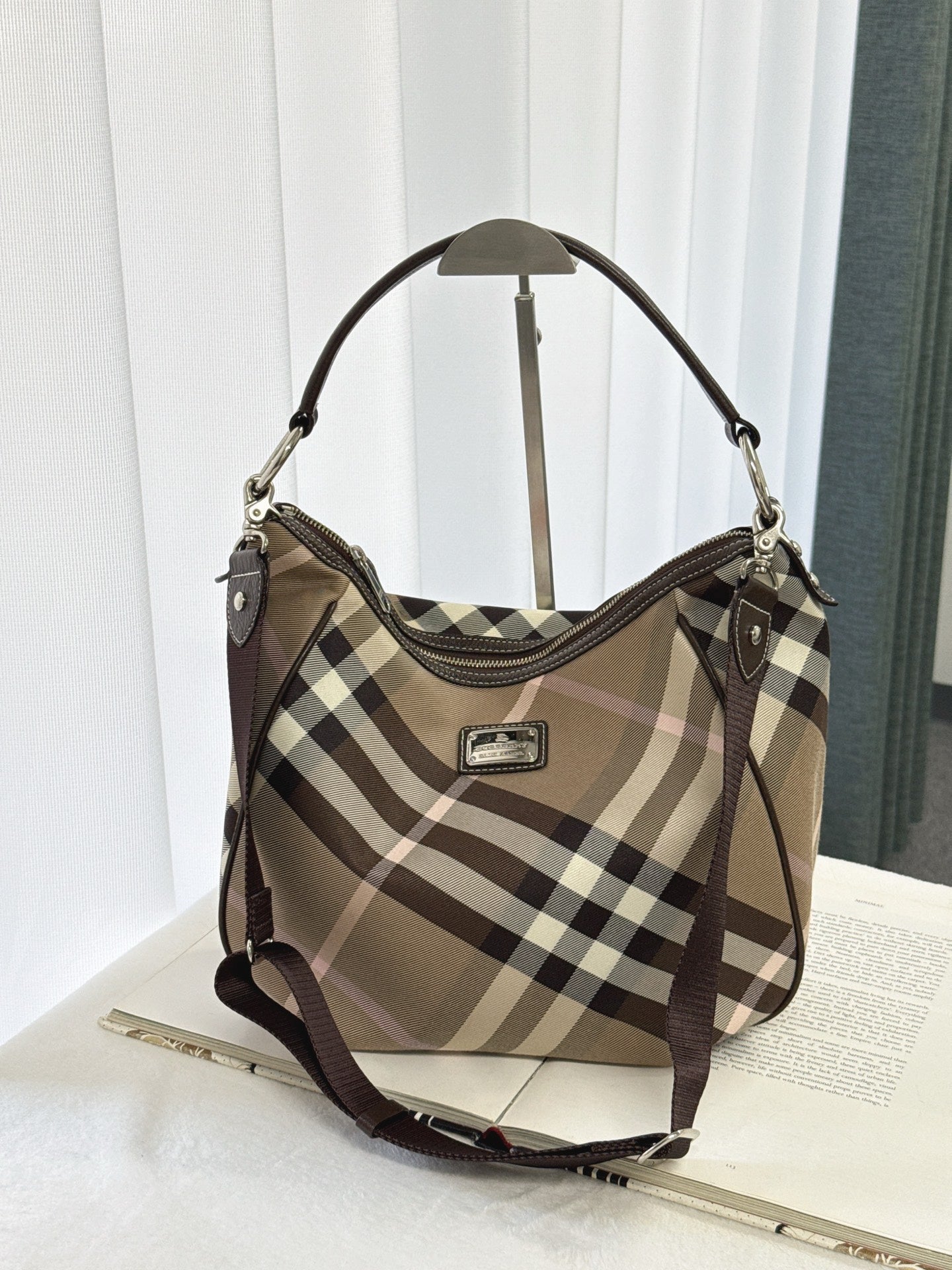 Burberry Check 2Ways Shoulder bag Blue Label