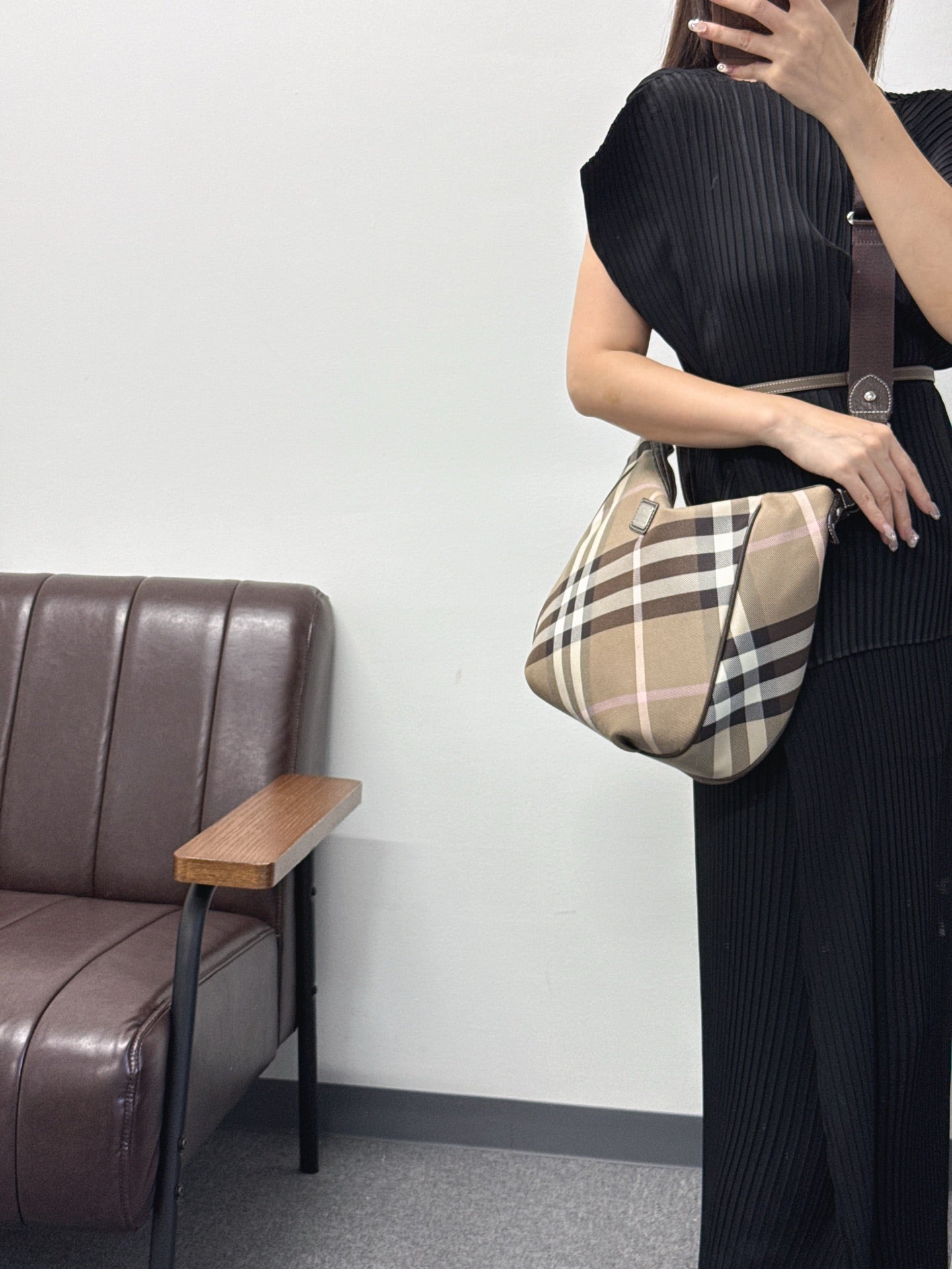 Burberry Check 2Ways Shoulder bag Blue Label