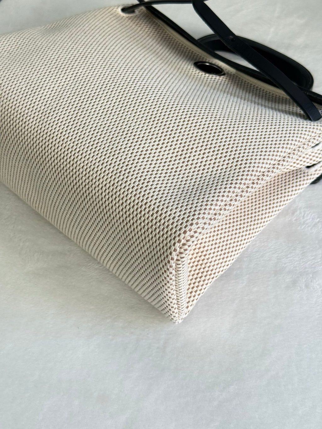 HERMES Herbag Zip 30 Black Toile Vache Palladium Hardware