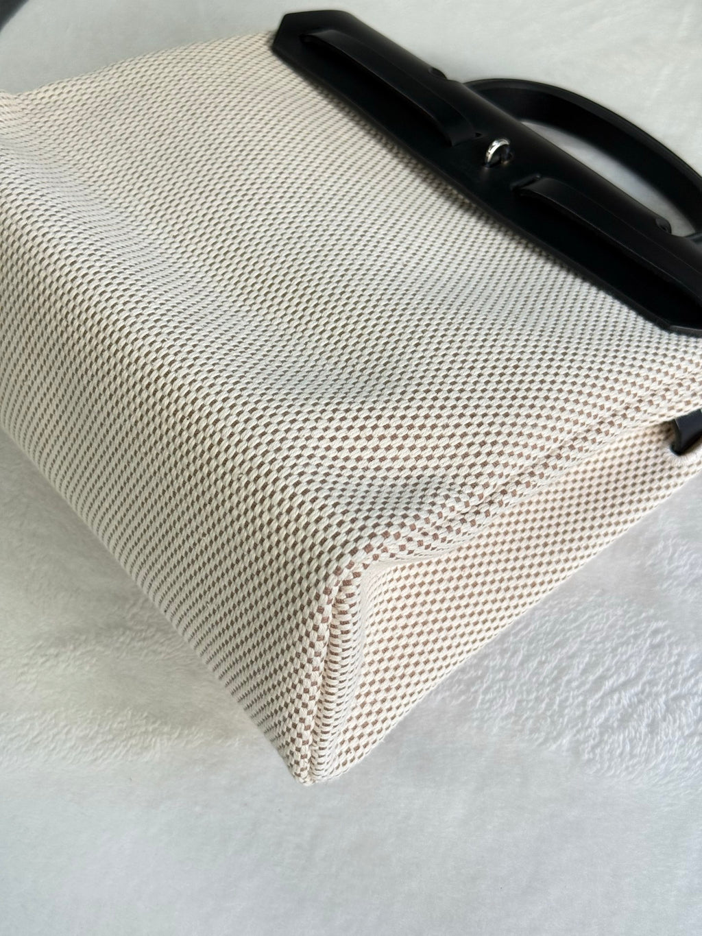 HERMES Herbag Zip 30 Black Toile Vache Palladium Hardware
