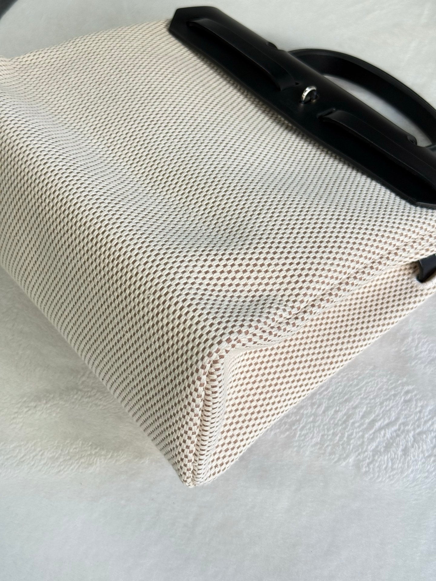 HERMES Herbag Zip 30 Black Toile Vache Palladium Hardware