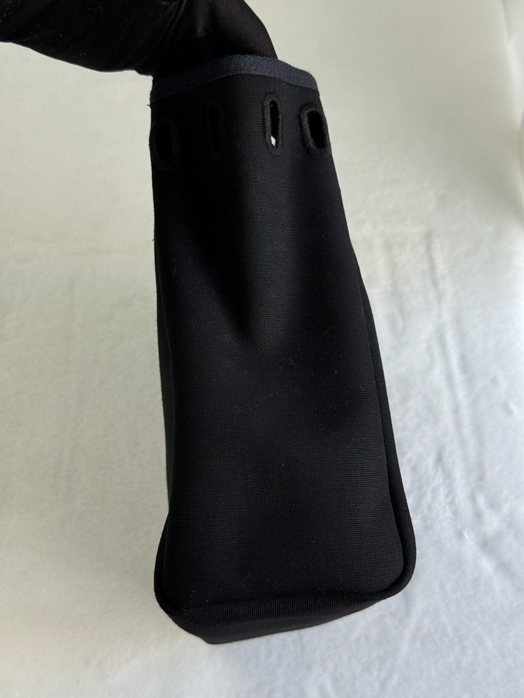 HERMES Herbag Zip 30 Black Toile Vache Palladium Hardware