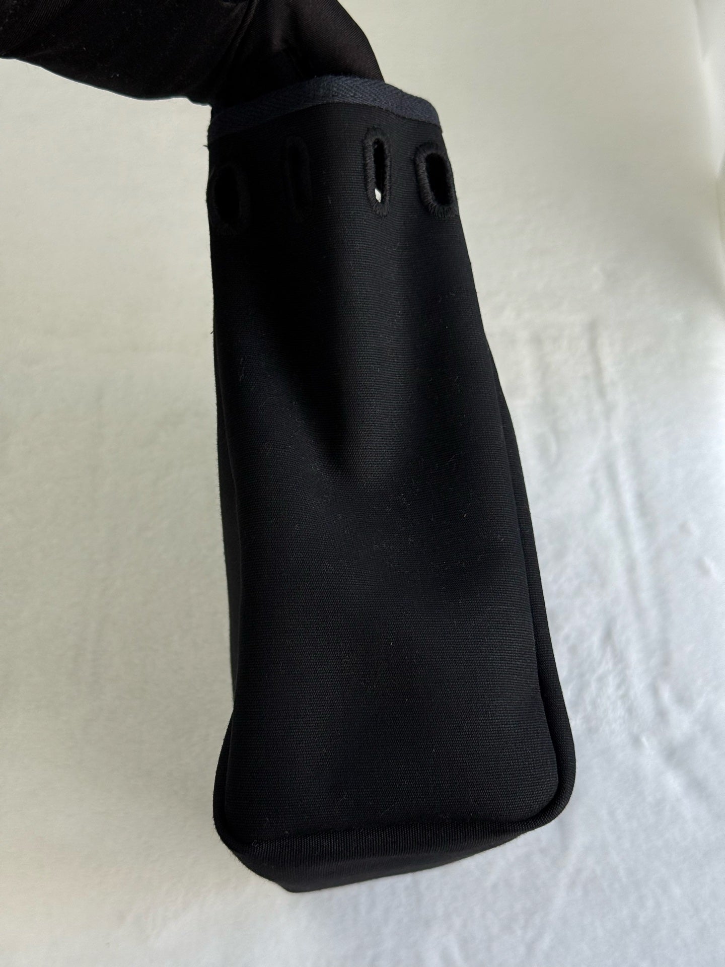 HERMES Herbag Zip 30 Black Toile Vache Palladium Hardware