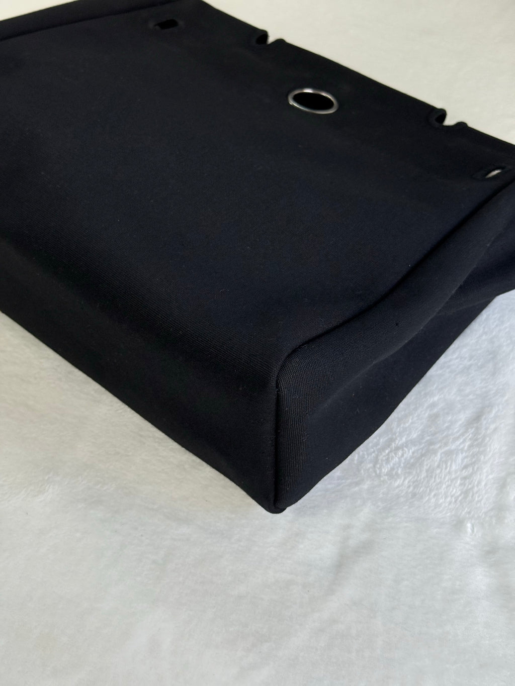 HERMES Herbag Zip 30 Black Toile Vache Palladium Hardware