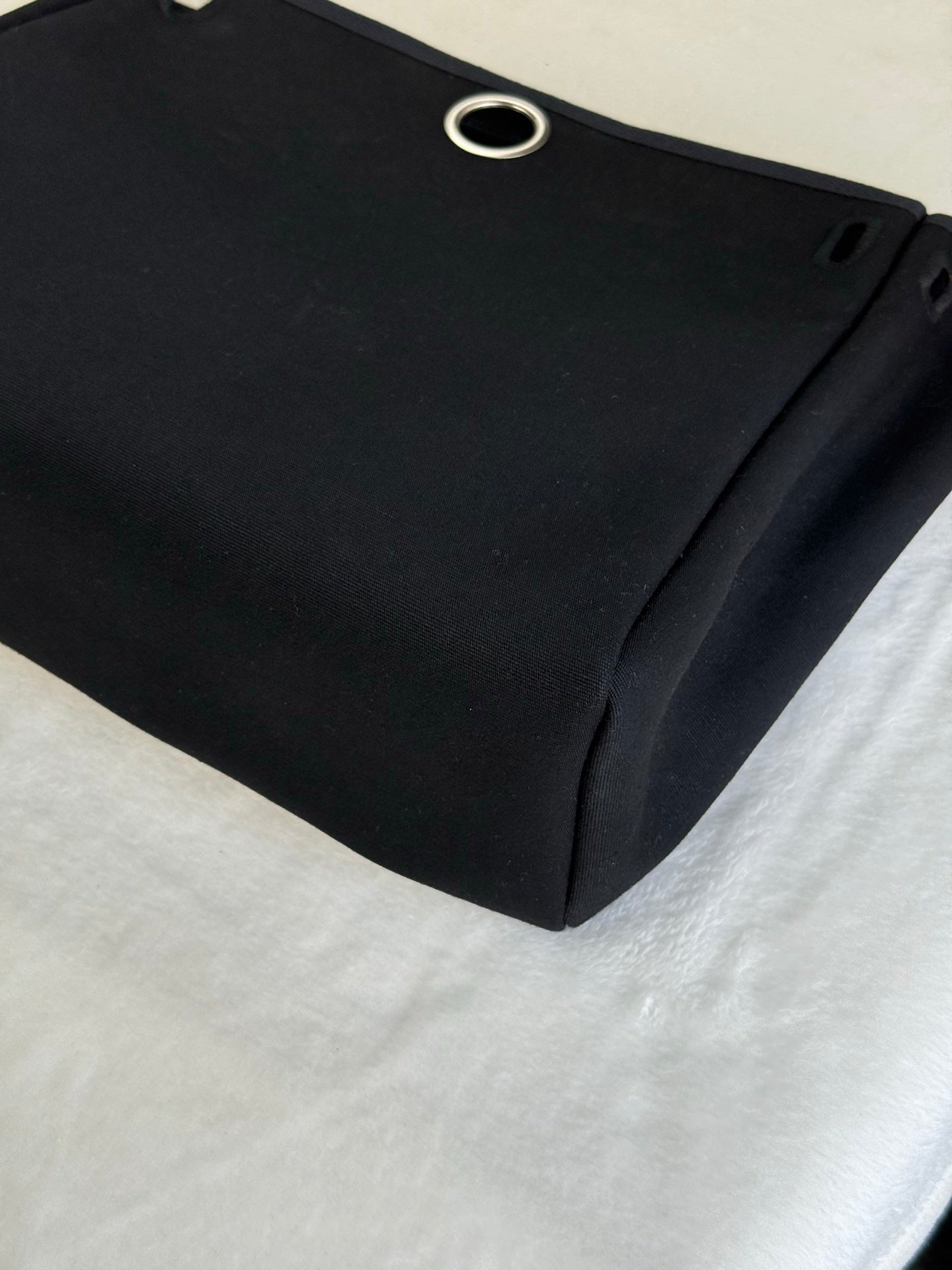 HERMES Herbag Zip 30 Black Toile Vache Palladium Hardware