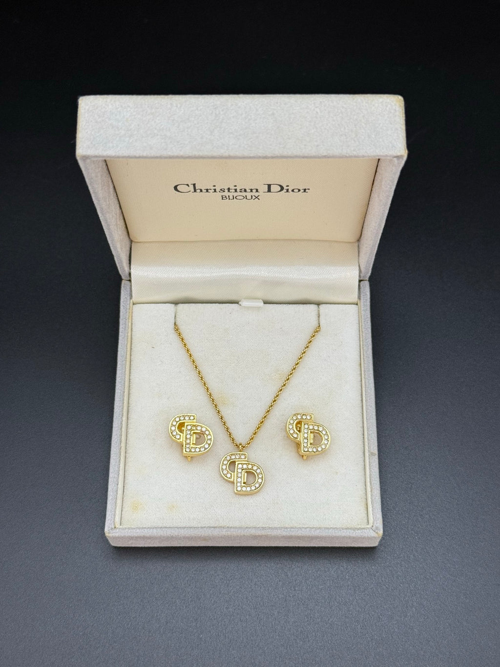 Dior Vintage Necklace &amp; Clip on Earrings Set 