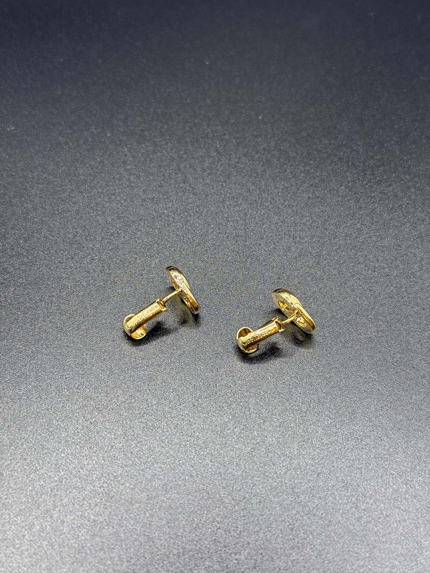 Dior Vintage LogoRhinestone Clip on Earrings Pre-loved
