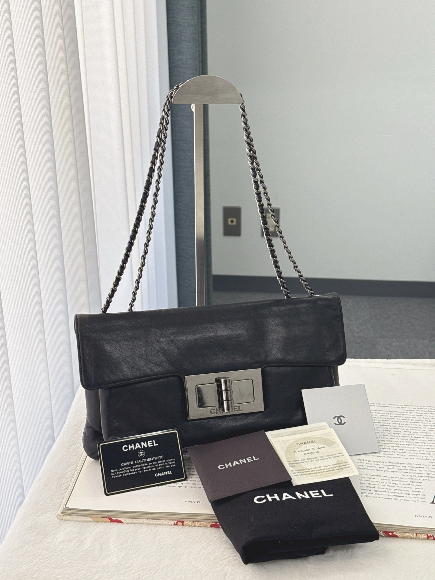 CHANEL Lamb Skin 2.55 Shoulder Bag Chain