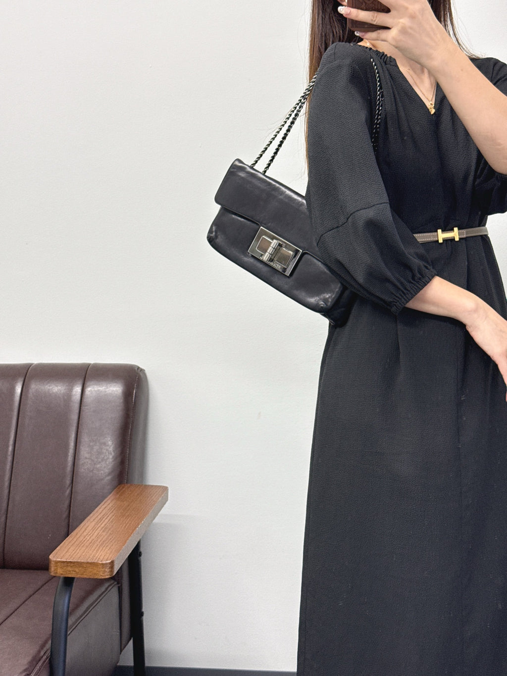 CHANEL Lamb Skin 2.55 Shoulder Bag Chain