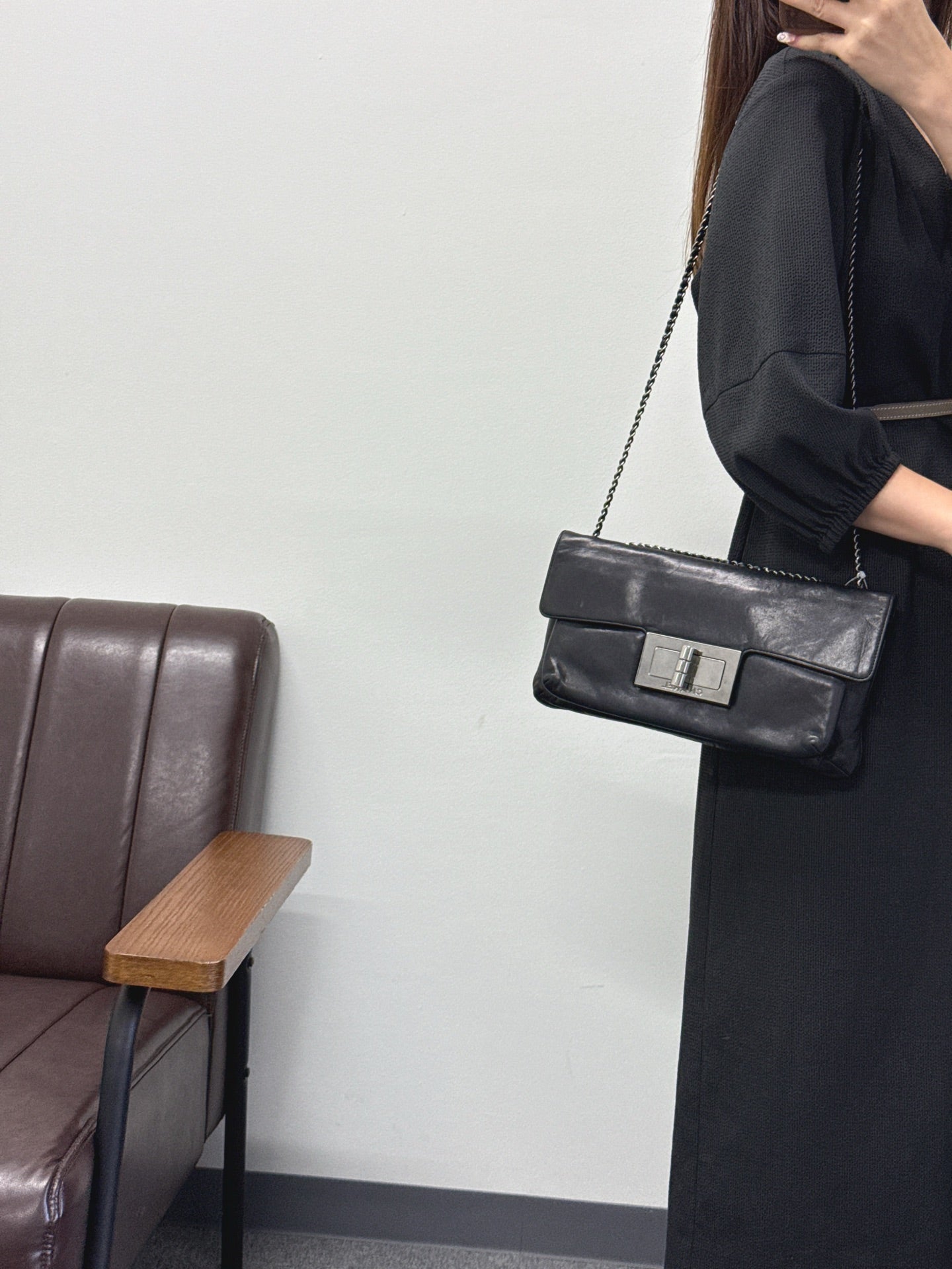 CHANEL Lamb Skin 2.55 Shoulder Bag Chain
