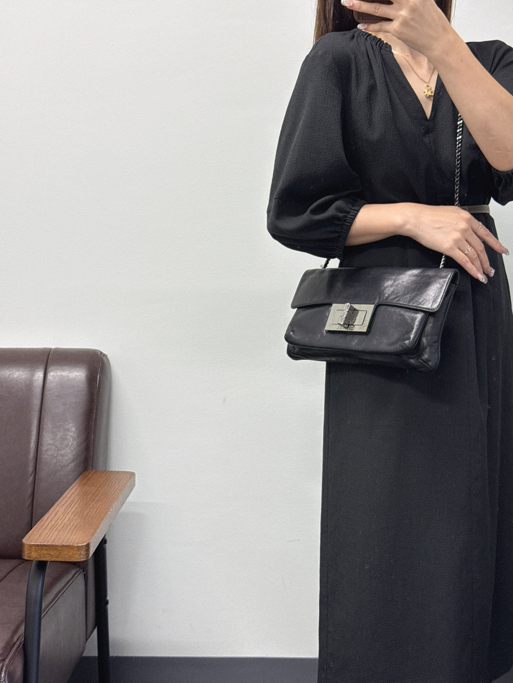 CHANEL Lamb Skin 2.55 Shoulder Bag Chain