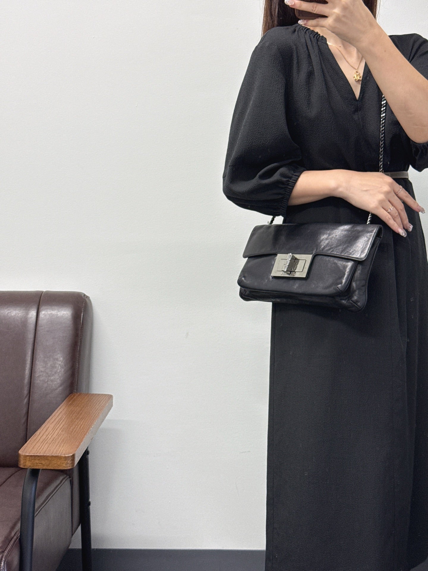 CHANEL Lamb Skin 2.55 Shoulder Bag Chain