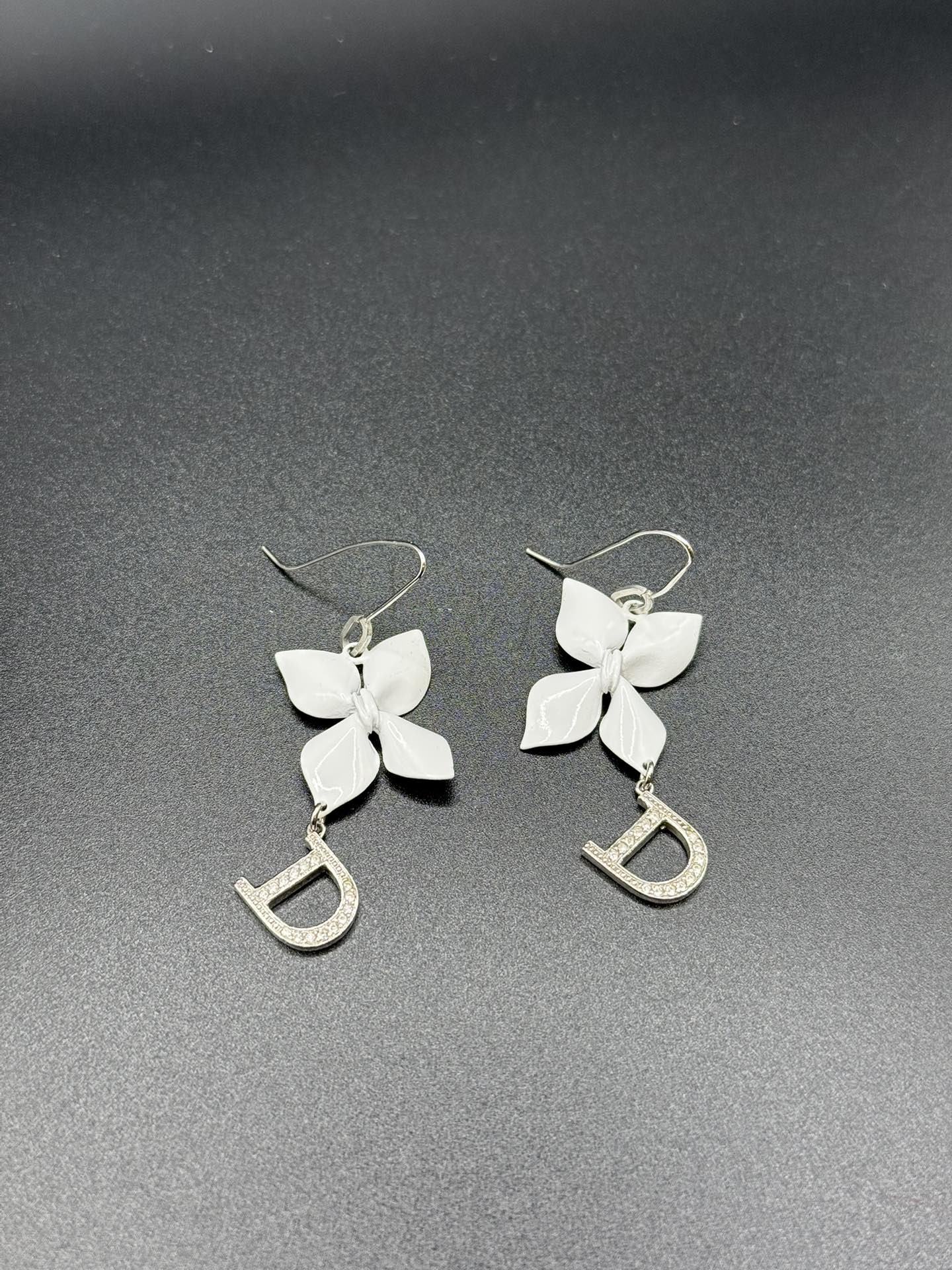Dior Vintage Flower Rhinestone Earrings