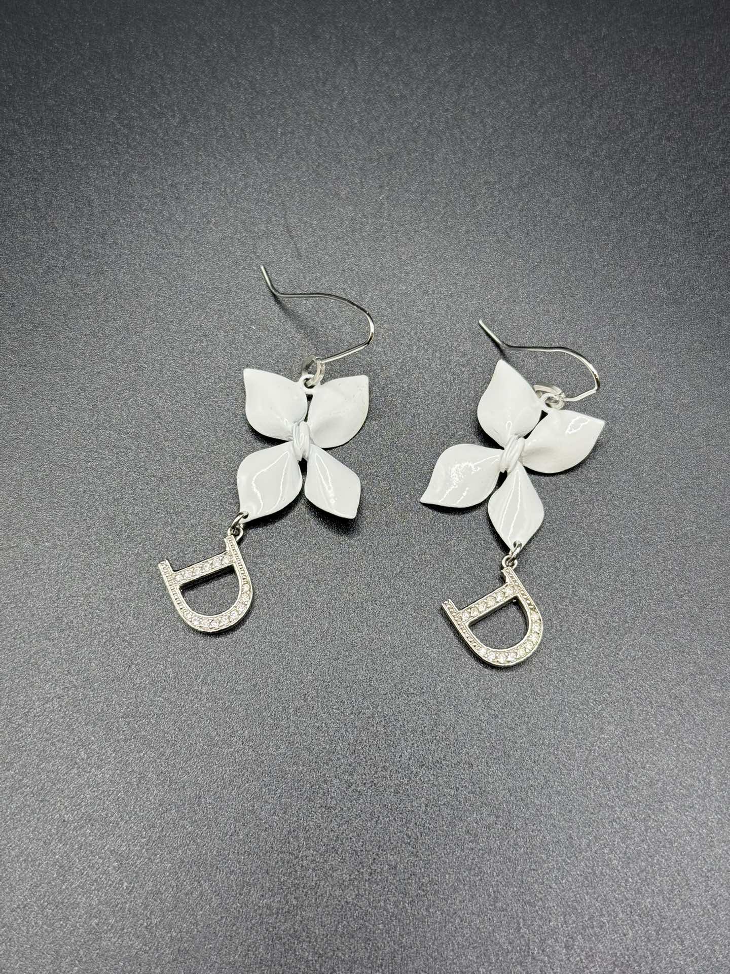 Dior Vintage Flower Rhinestone Earrings