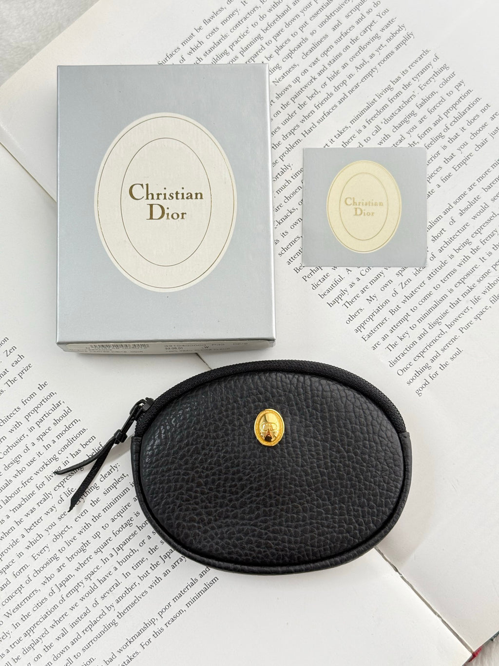 CHRISTIAN DIOR Oval Leather Coin Purse