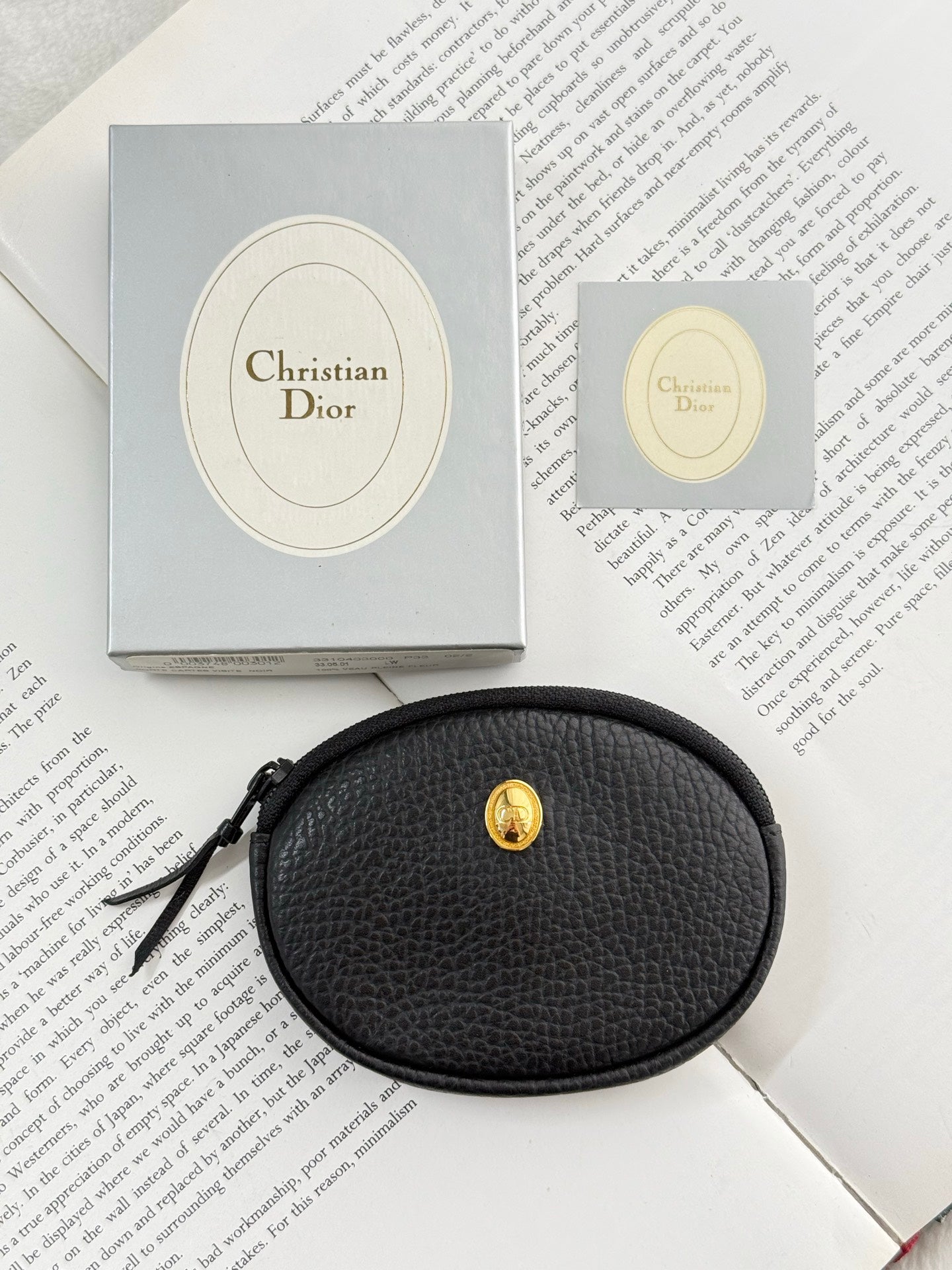 CHRISTIAN DIOR Oval Leather Coin Purse