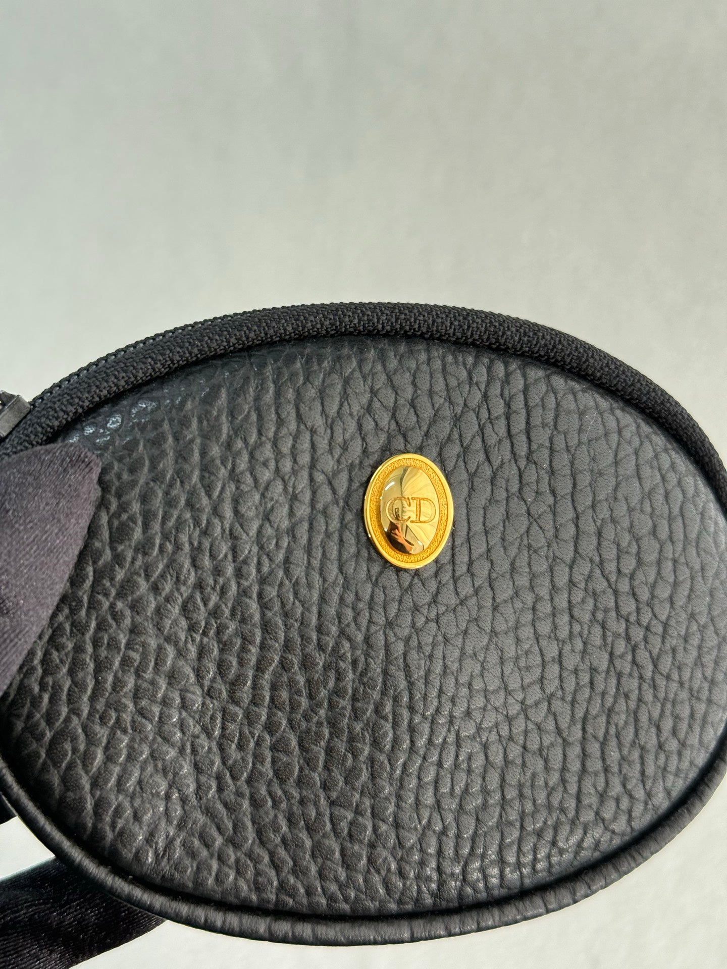 CHRISTIAN DIOR Oval Leather Coin Purse