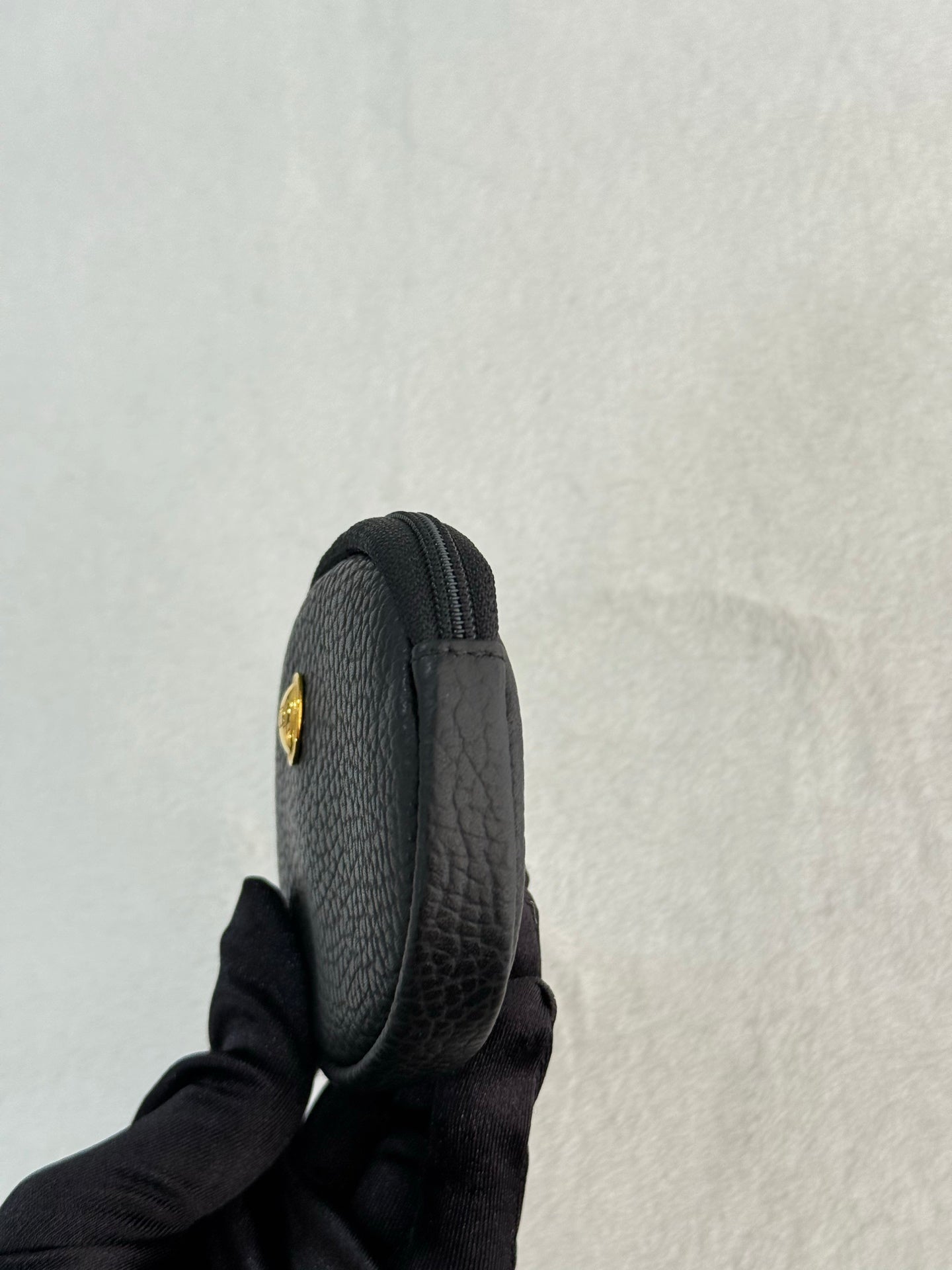 CHRISTIAN DIOR Oval Leather Coin Purse