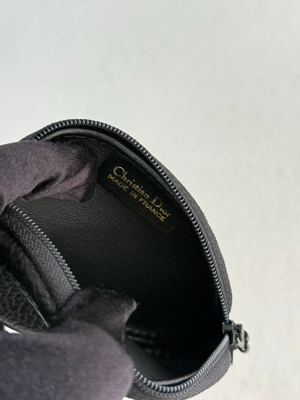 CHRISTIAN DIOR Oval Leather Coin Purse