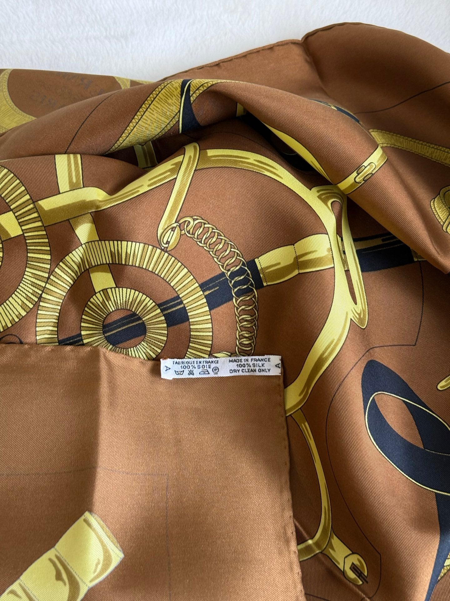 HERMES Eperon d'Or Silk Scarf 90cm