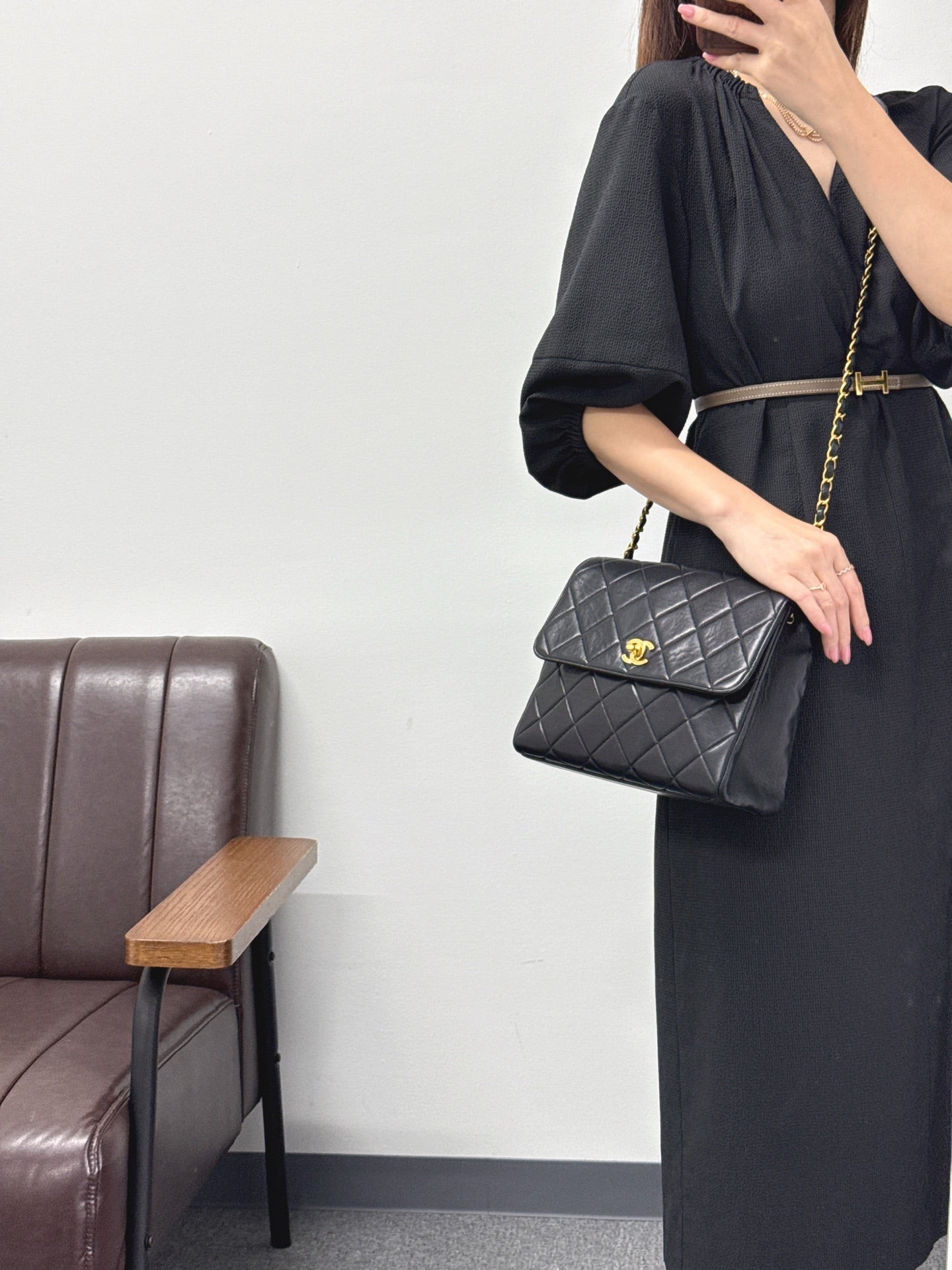 CHANEL Lambskin Straight Flap Bag 1997