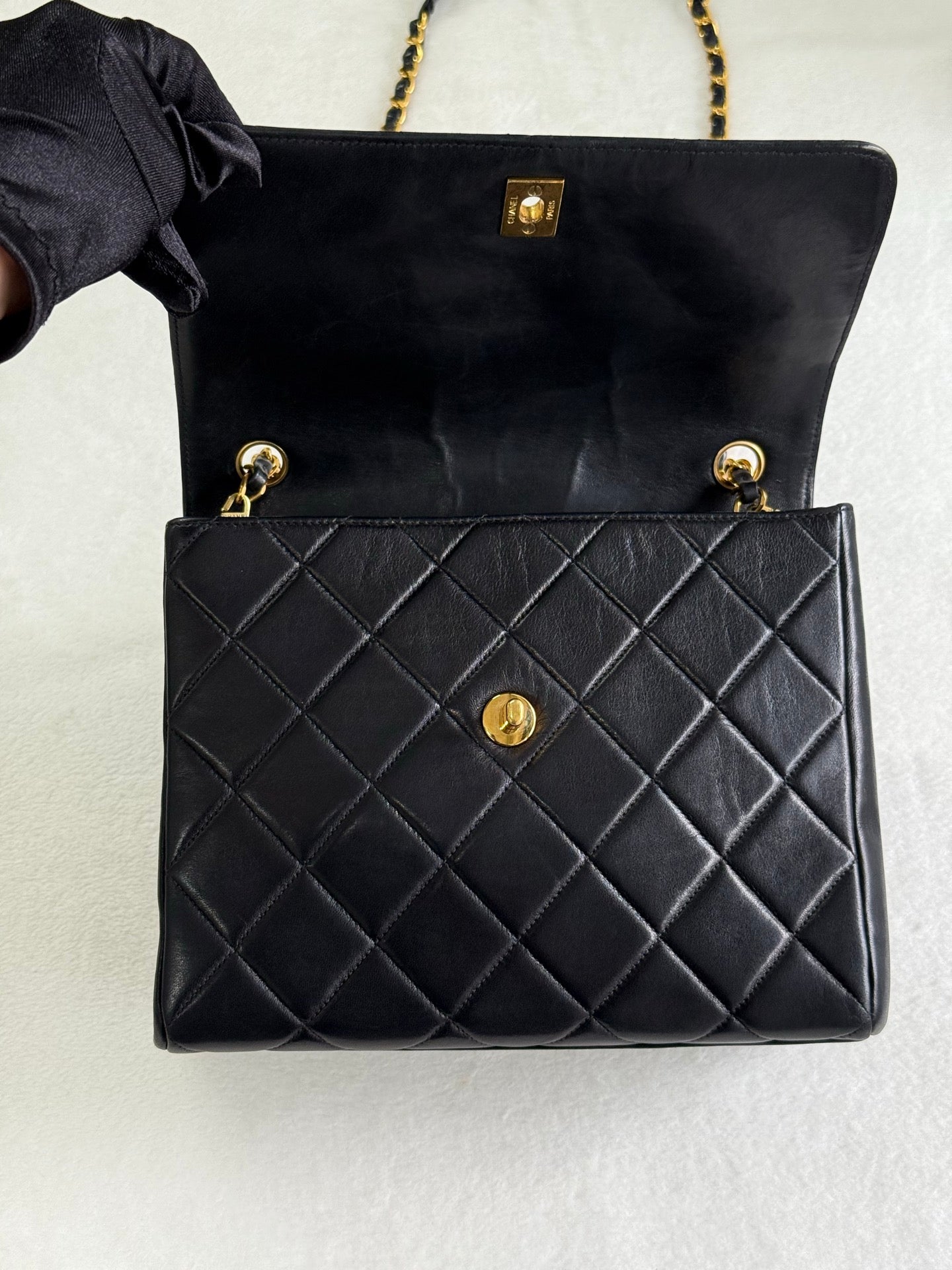 CHANEL Lambskin Straight Flap Bag 1997
