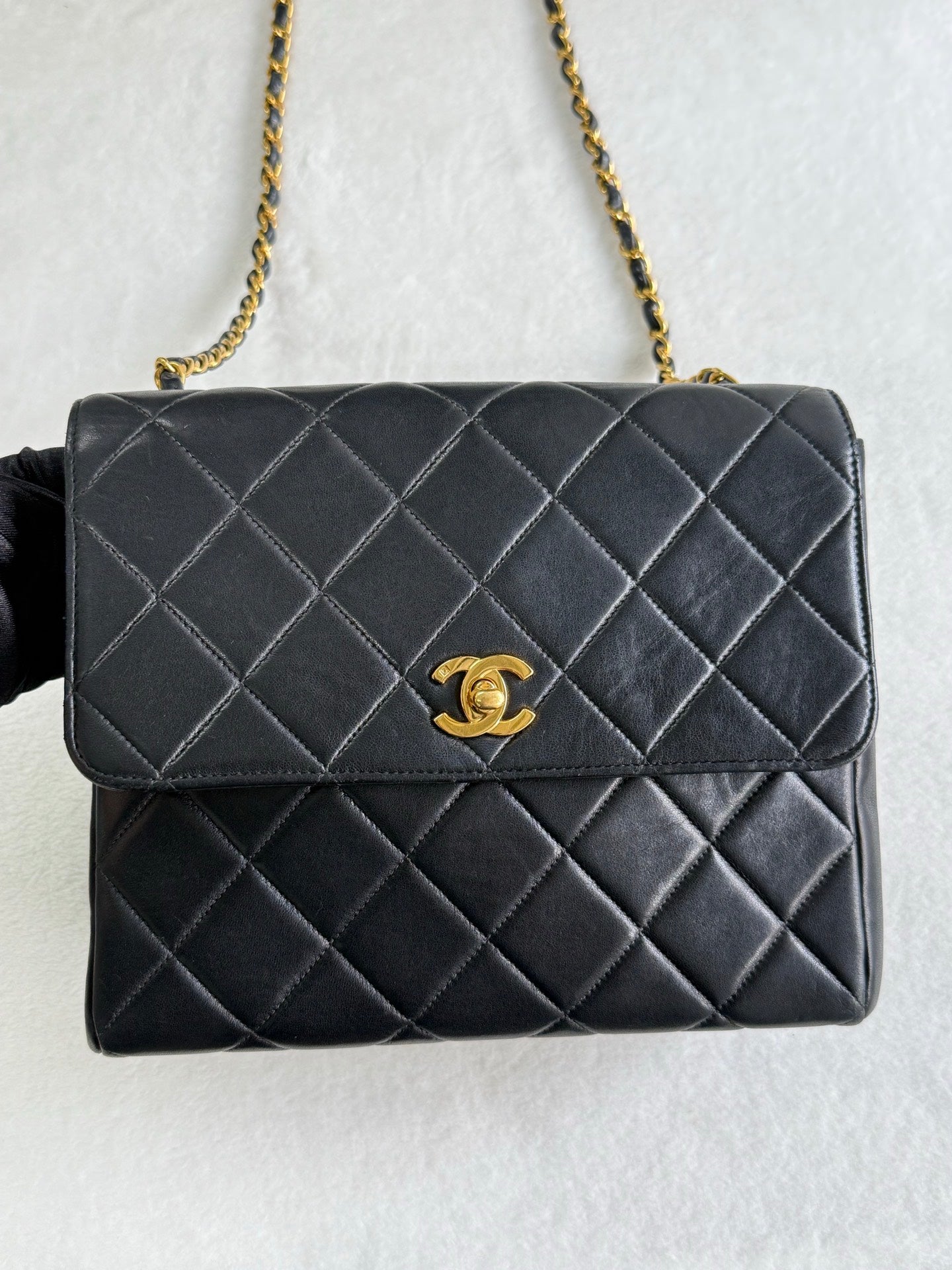 CHANEL Lambskin Straight Flap Bag 1997