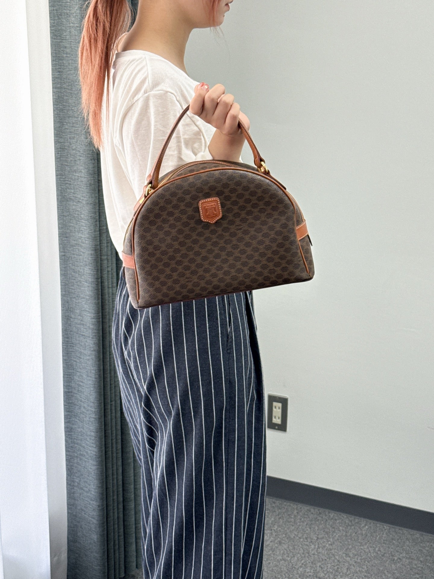 CELINE Macadam Halfmoon Shoulder bag