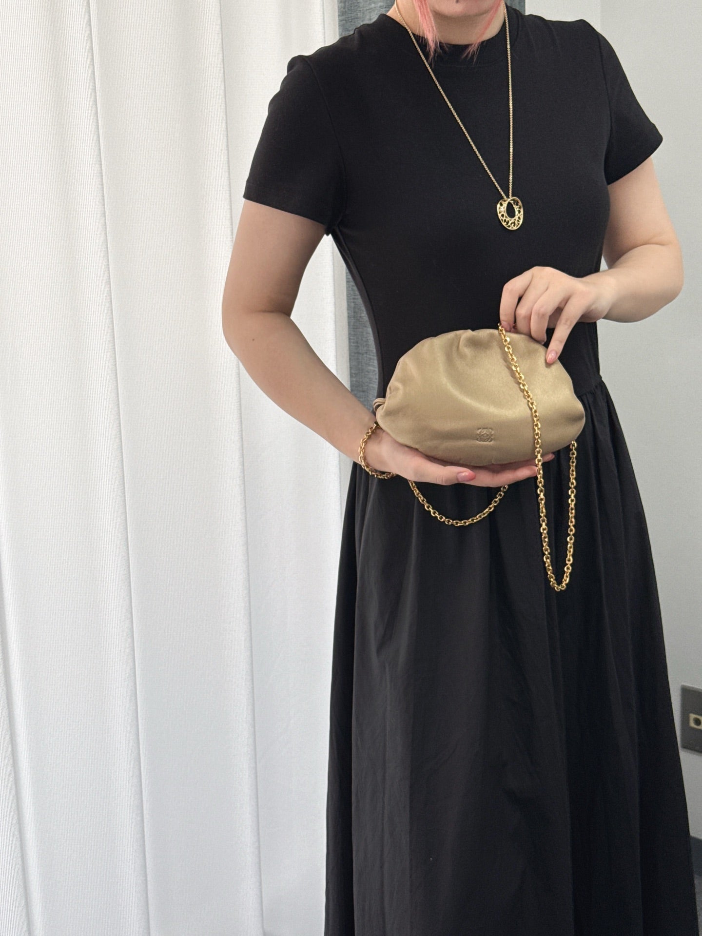 LOEWE Olive-gold  Cloud Kisslock Bag