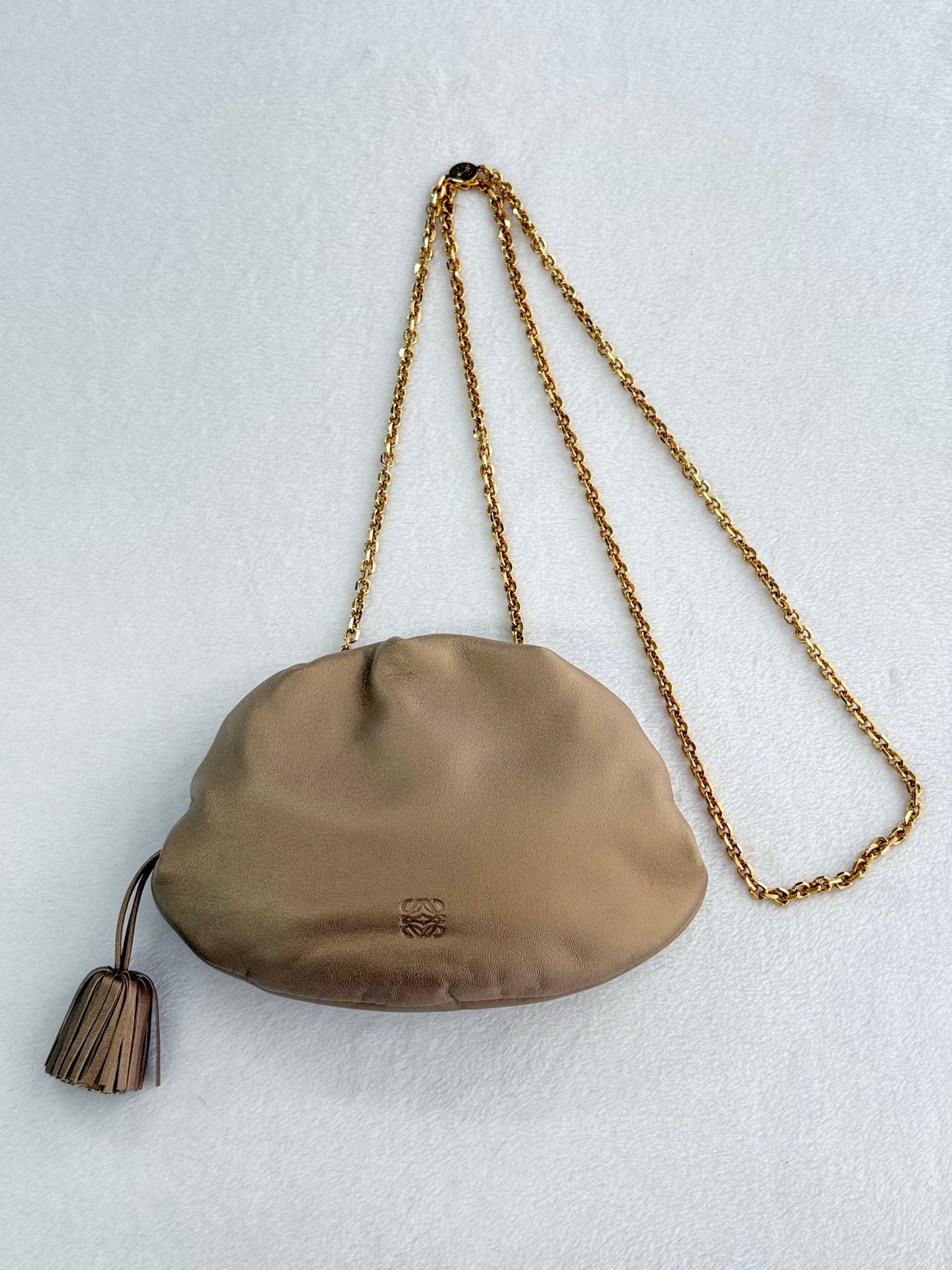 LOEWE Olive-gold  Cloud Kisslock Bag