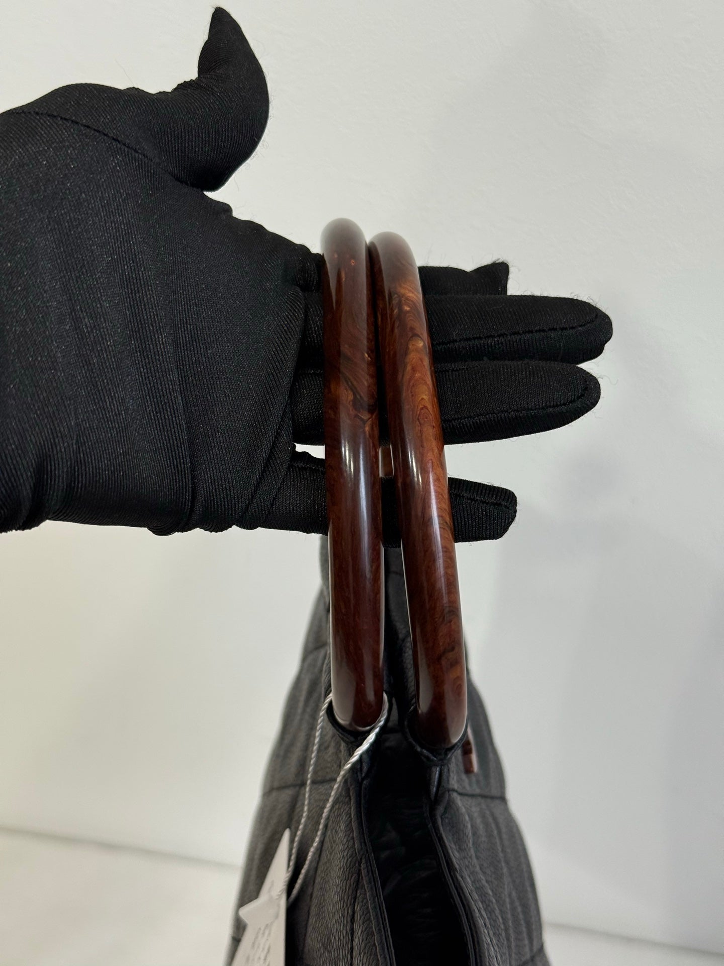 CHANEL Coco mark Cavier Wood Handle Bag