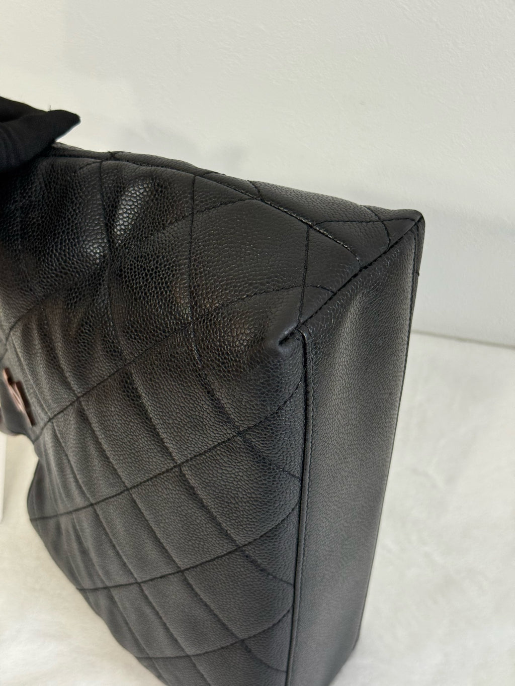 CHANEL Coco mark Cavier Wood Handle Bag
