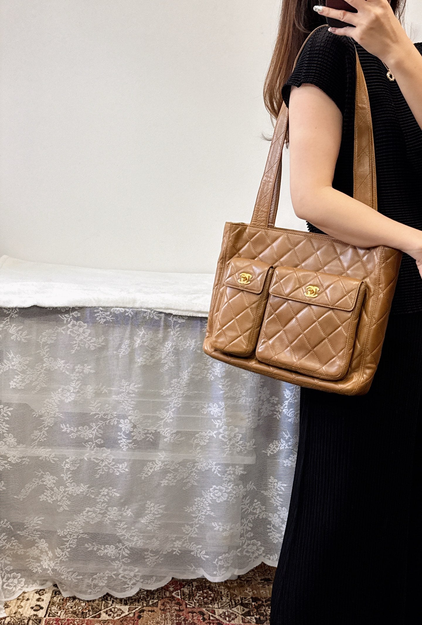 CHANEL Lambskin Shoulder Bag