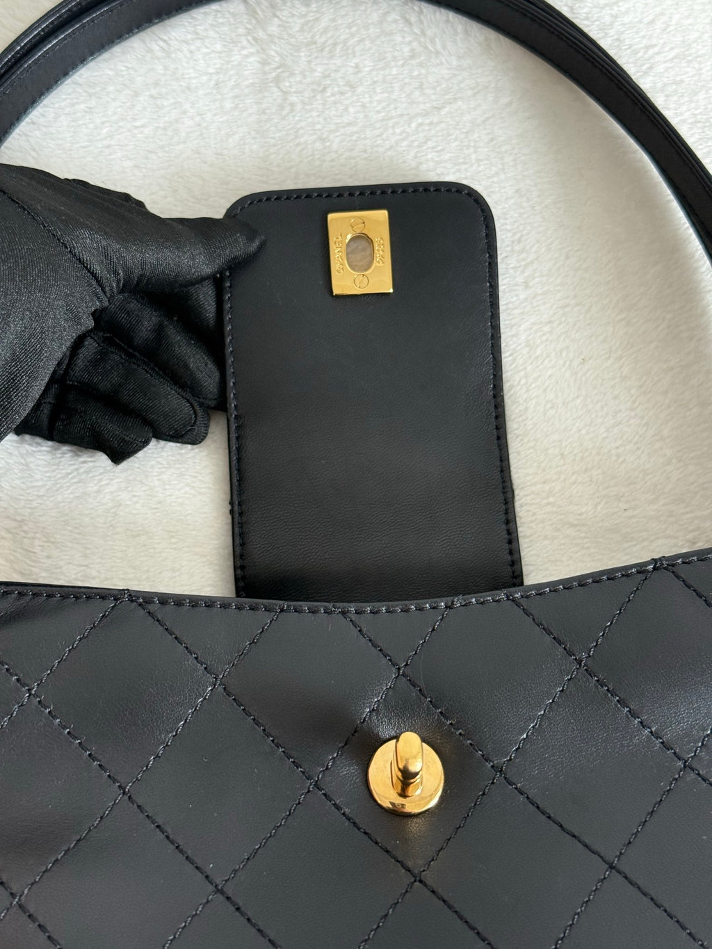 CHANEL Lambskin Handle Bag