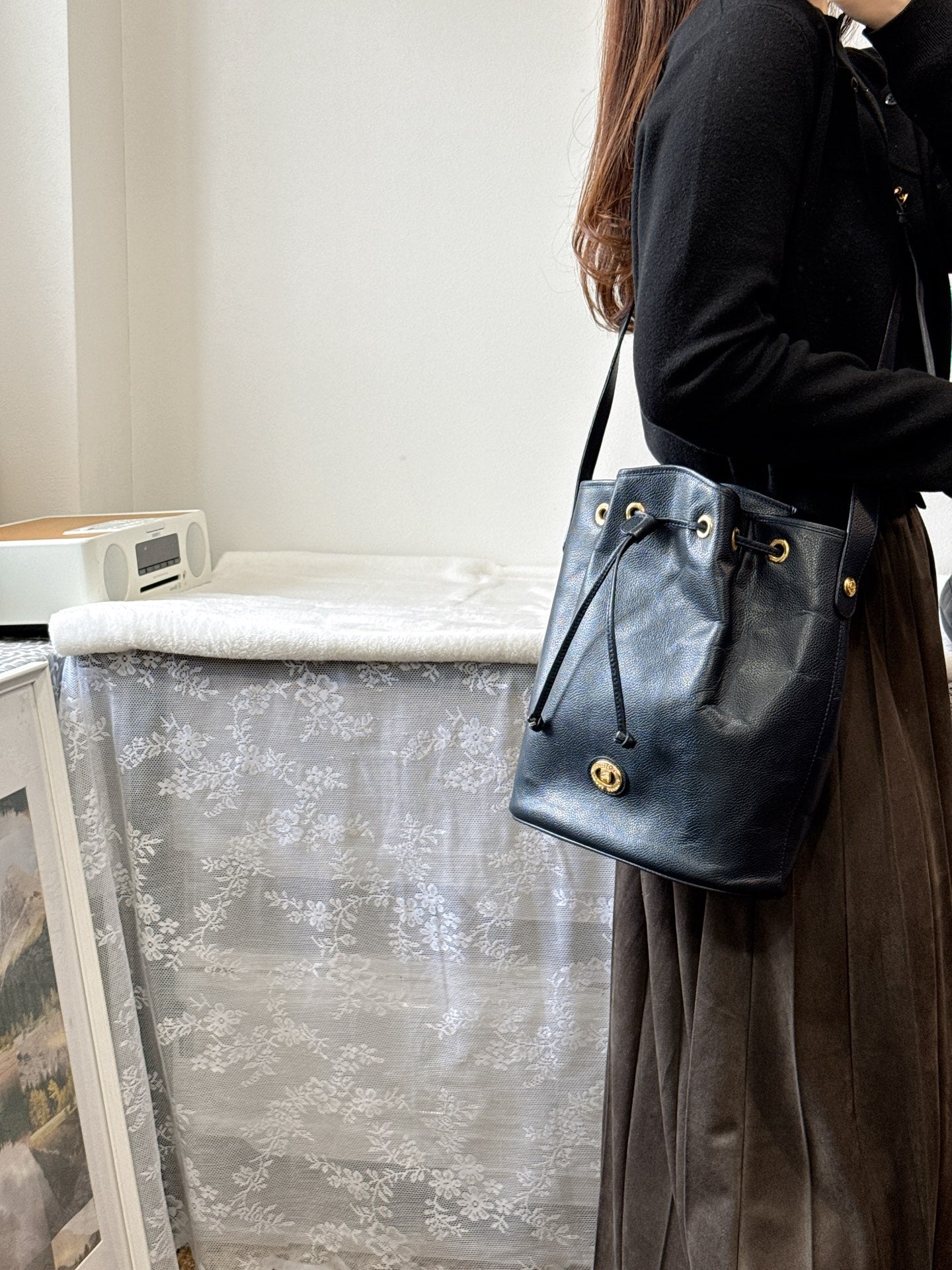 BURBERRY Bucket Shoulder Bag