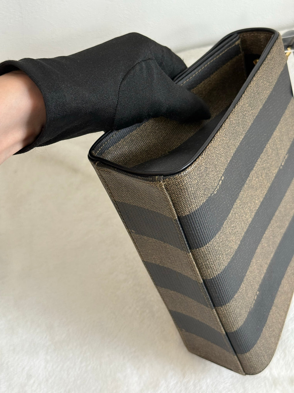 FENDI  Mini Kelly Style Pequin Stripe Shoulder bag