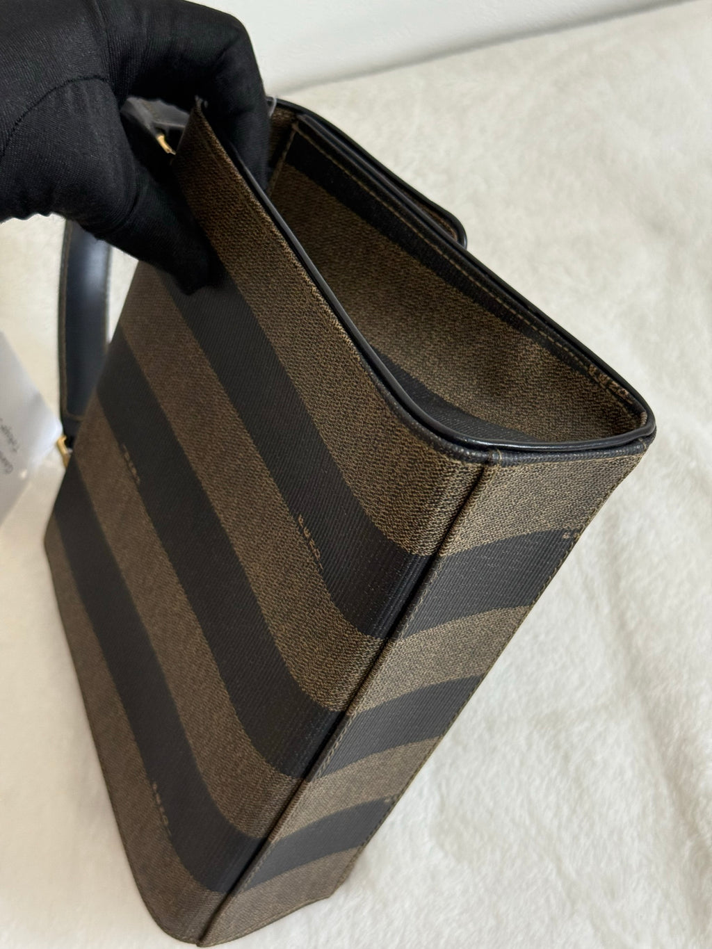 FENDI  Mini Kelly Style Pequin Stripe Shoulder bag