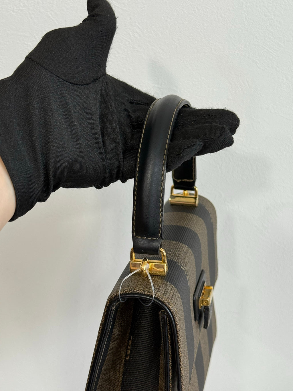 FENDI  Mini Kelly Style Pequin Stripe Shoulder bag