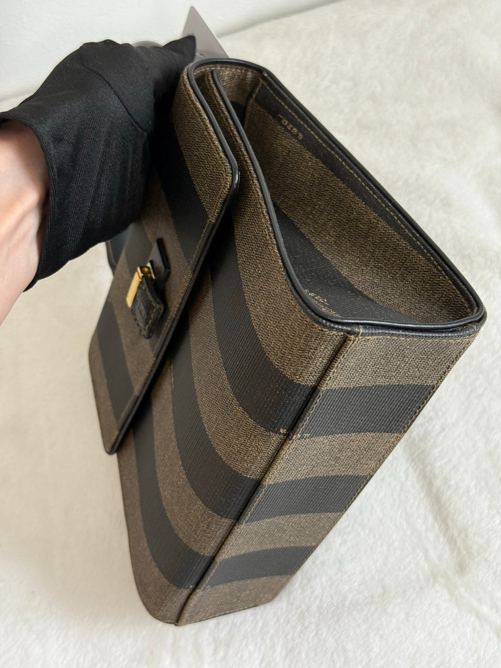 FENDI  Mini Kelly Style Pequin Stripe Shoulder bag