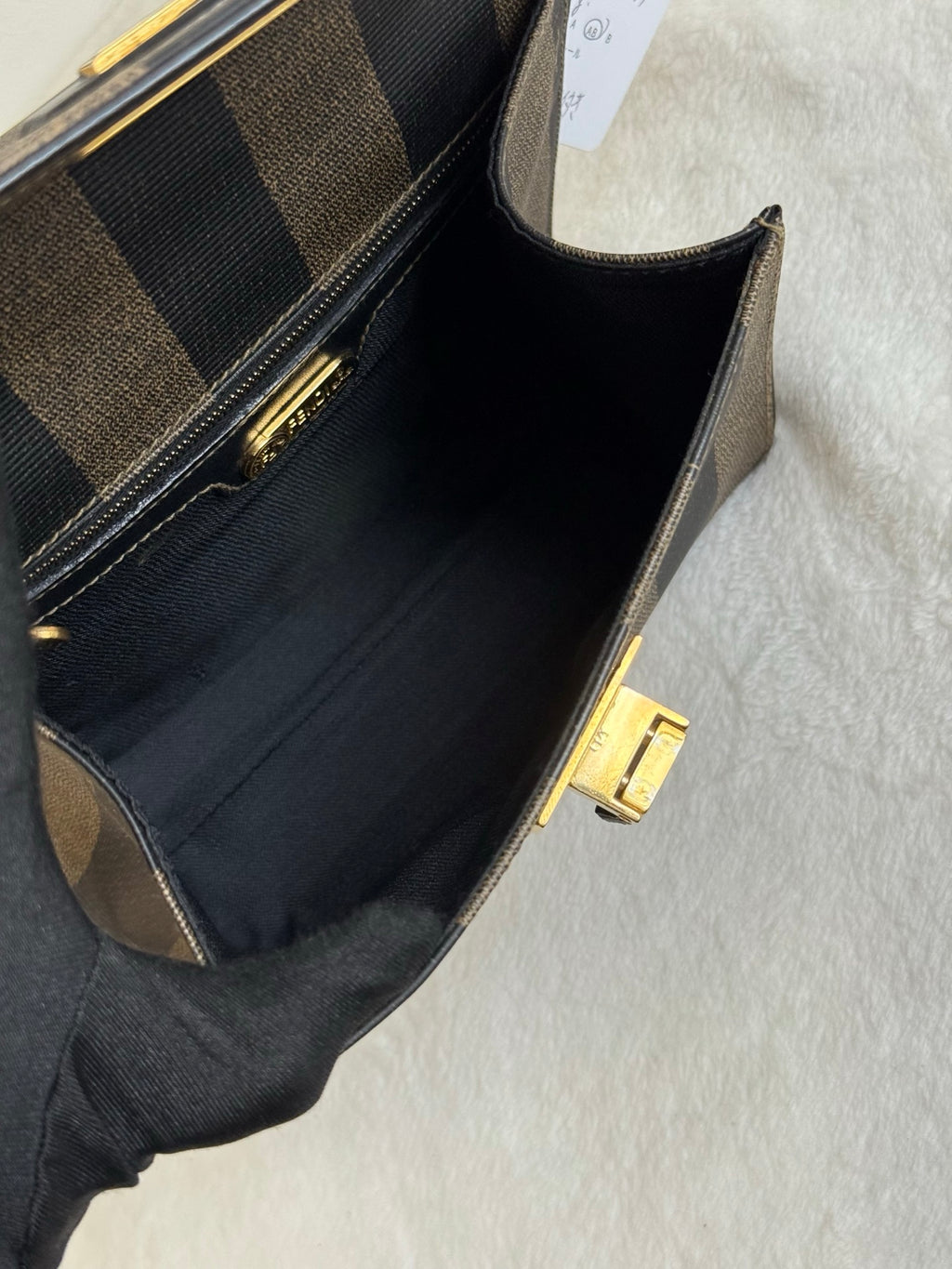FENDI  Mini Kelly Style Pequin Stripe Shoulder bag