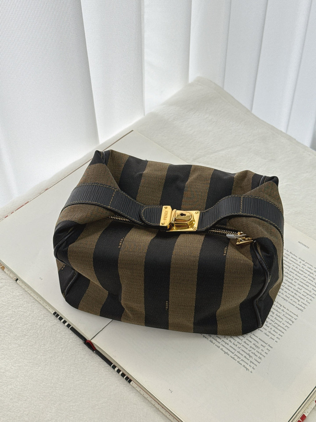 FENDI Pequin Stripe Box Bag